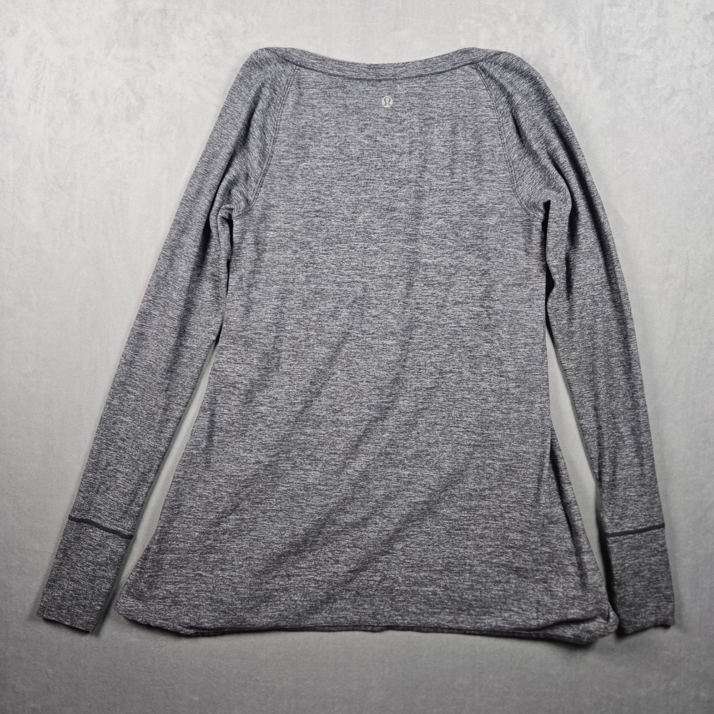 Lululemon Rehearsal Long Sleeve Top Womens 6 Gray Loose Fit Dance Thumbholes - Picture 2 of 10